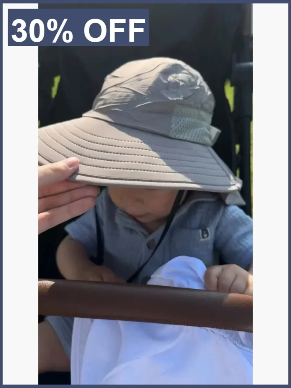 Toddler Sun Hat with Wide Brim & Neck Flap, Adjustable Bucket Hat for Kids,